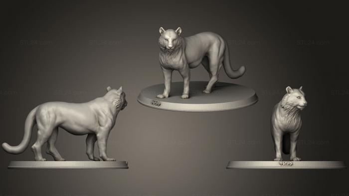 Статуэтки животных (Тигр113, STKJ_1558) 3D модель для ЧПУ станка